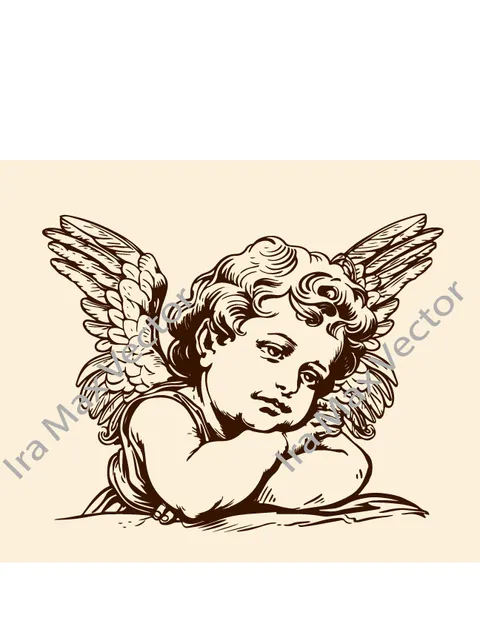 Vintage Cupid Illustration SVG PNG, Hand Drawn Icons, Retro, Cherub, Heart, Hand Drawn Doodles,  Cupid ClipArt, Cupid cut file