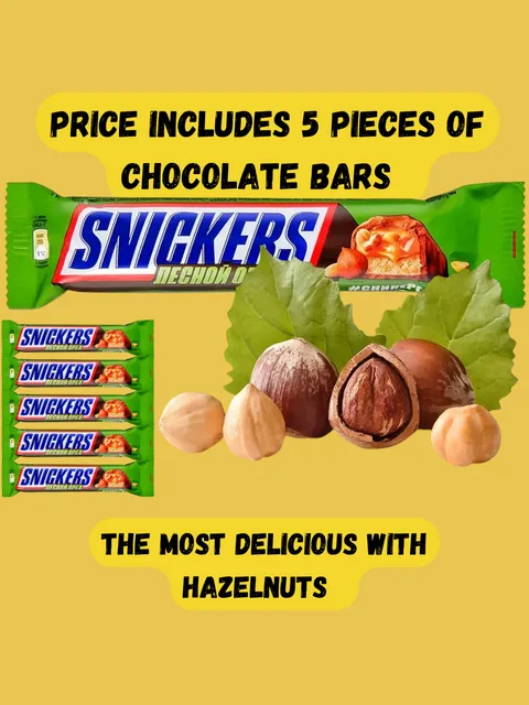 Chocolate candies hazelnut hazelnuts "SNICKERS" 2,85oz the order includes 5 pcs