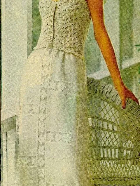Vintage Crochet Pattern Beribboned Camisole Digital Download PDF