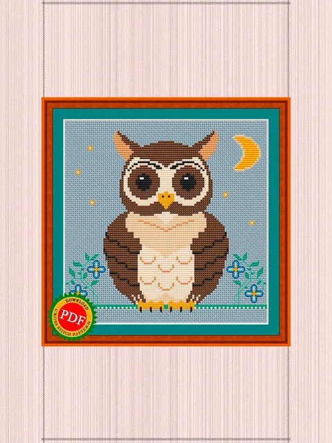 Owl Cross Stitch Pattern | Enchanting Owl Design