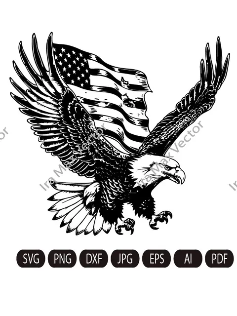 Eagle and American flag Svg, Eagle Attacks Svg, Eagle USA Svg, American Eagle Svg, Eagle detailed, Eagle Shirt, Eagle flying