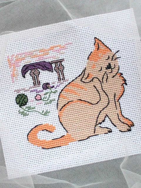 Cross stitch pattern Cat, funny cross stitch chart PDF