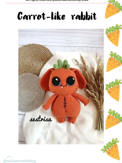 Carrot-like rabbit PDF crochet pattern