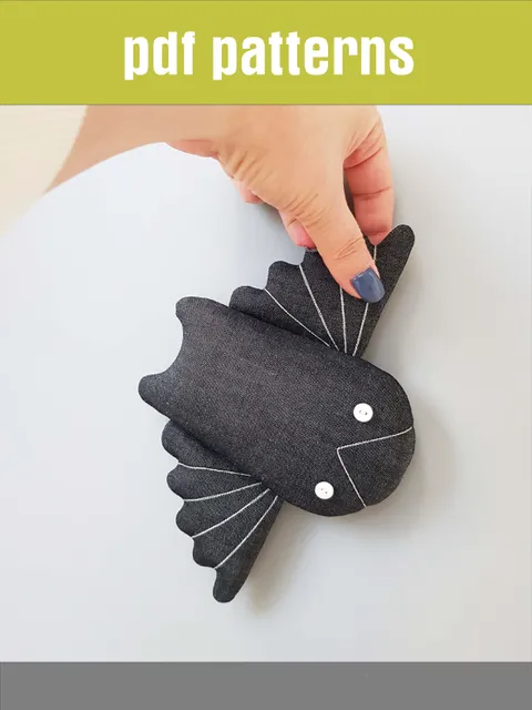 Black Owl sewing pattern PDF, digital tutorial in English, Halloween doll sewing Diy