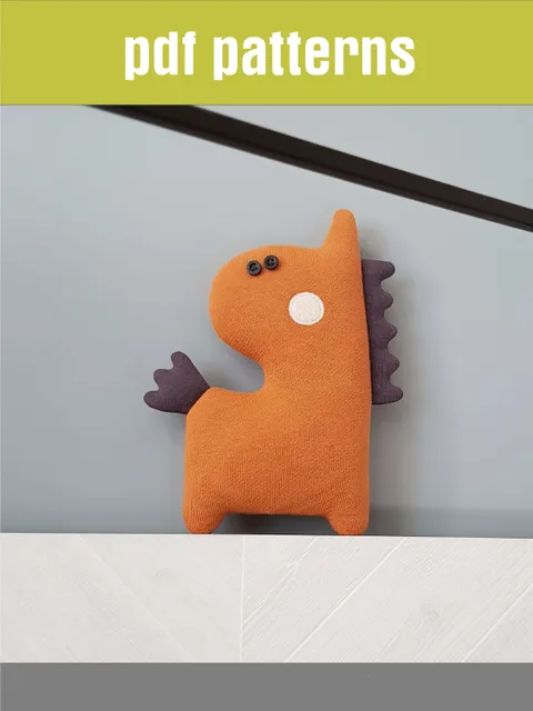 Horse sewing pattern PDF, digital tutorial in english, Diy stuffed animal