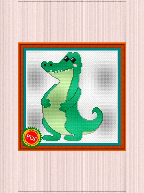 Alligator Cross Stitch Pattern | Charming Alligator Chart for Animal Enthusiasts