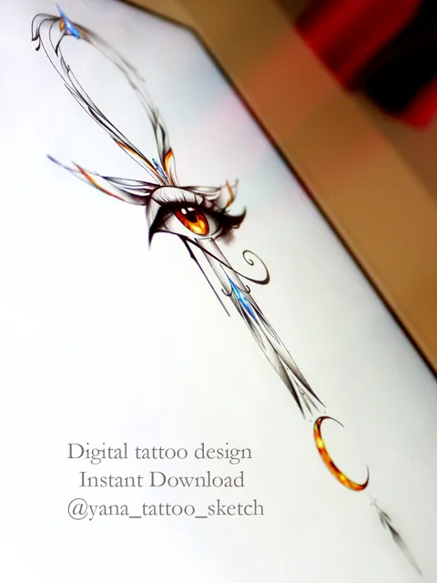 Ankh Eye Of Horus Tattoo Design Egyptian Eye Of Horus Tattoo Sketch Ankh Tattoo Idea Female, Instant download PDF, JPG