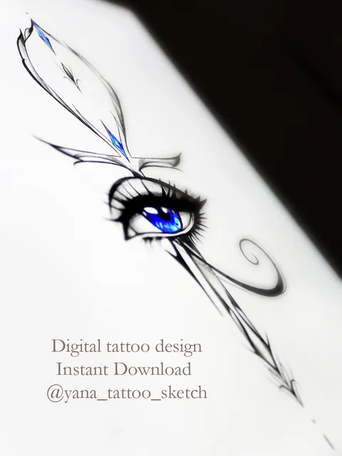 Eye Of Horus And Ankh Tattoo Design Egyptian Eye Of Horus Tattoo Idea Stencil Sketch, Instant download PDF, JPG