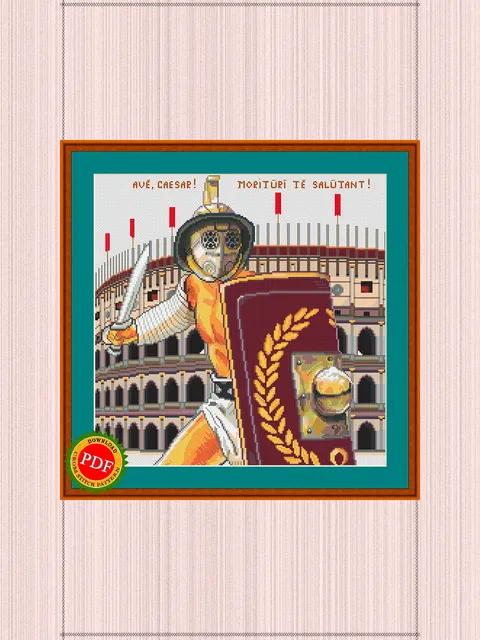 Gladiator Cross Stitch Pattern | Murmillo | Colosseum
