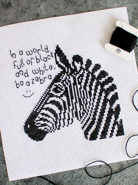 Cross stitch pattern Zebra, easy design for beginners