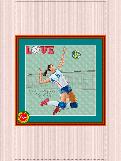 Volleyball Cross Stitch Pattern | Volleyball player