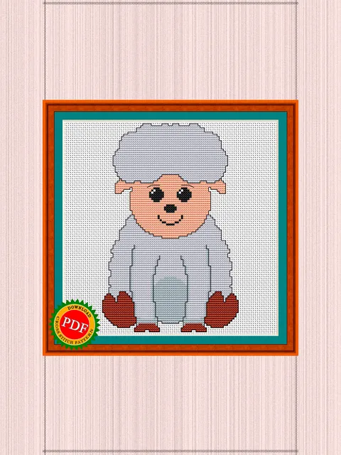 Little Lamb Cross Stitch Pattern | Baby Sheep Cross Stitch Chart