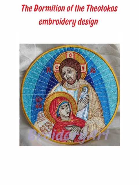 The Dormition of the Theotokos embroidery design