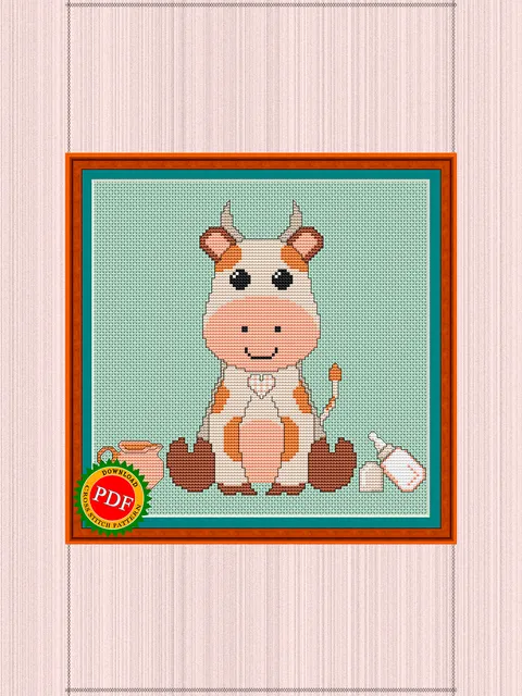 Cow Cross Stitch Pattern | Delightful Calf Pattern