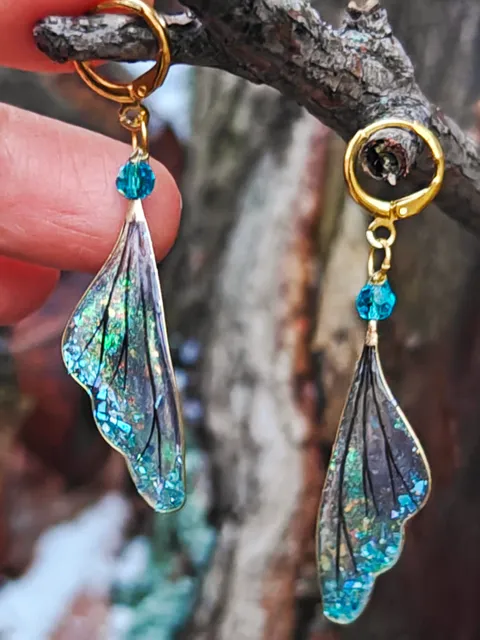 Earrings fairy wings. Butterfly wings jewelry