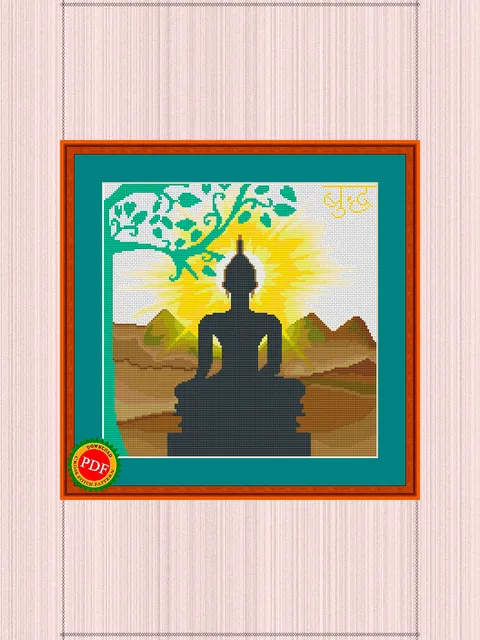Buddha Cross Stitch Pattern | Bodhi Tree
