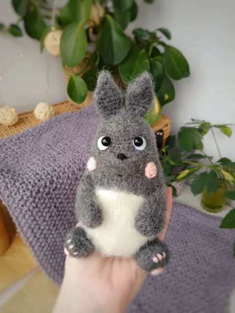 Stuffed Totoro toy anime My Neighbor Totoro sculpture decor. Plush Totoro toy