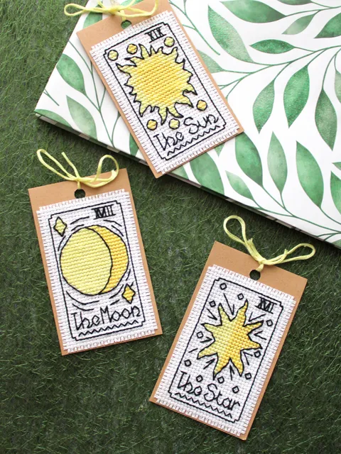 Tarot cross stitch patterns. Set of 3 cross stitch charts PDF