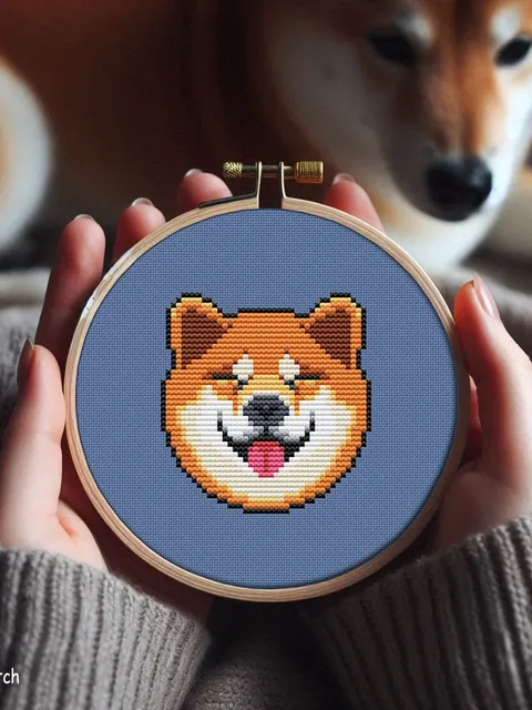 Shiba Inu mini cross stitch pattern