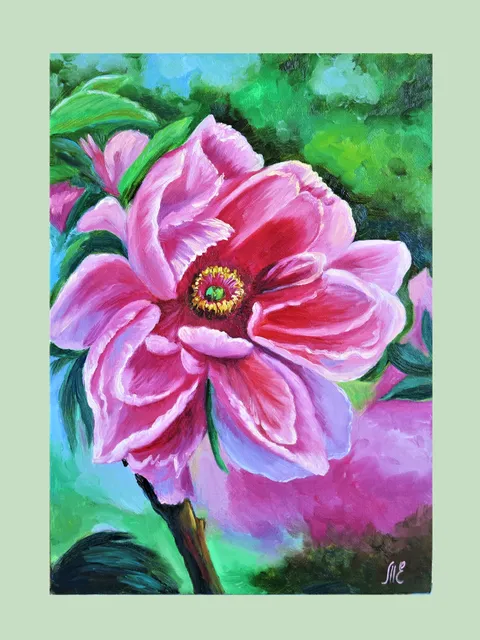 Original Oil Painting Beauty of Peony Wall Art Flower Hyperrealism on Canvas