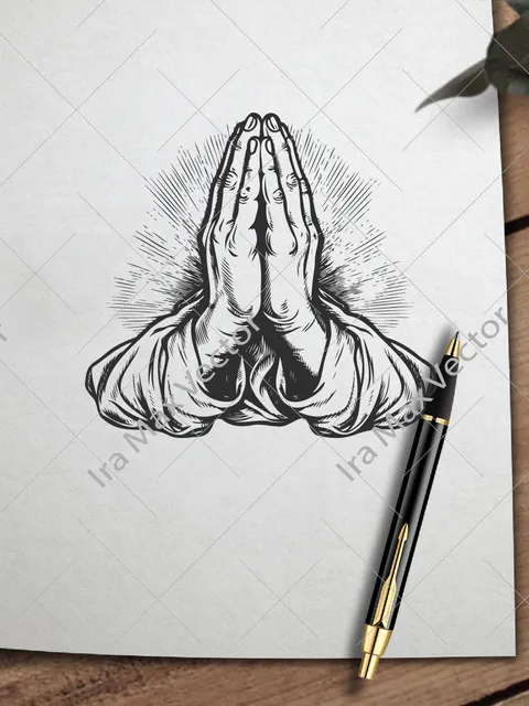 Praying Hands Silhouette SVG / Praying Hands png design / Vector Praying Hands / christianity SVG / Faith In God
