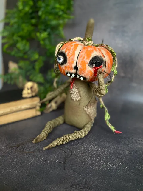 Primitive pumpkin for horror Halloween  party