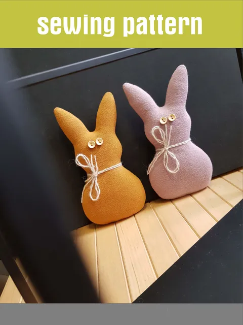 Easter Bunny Sewing pattern pdf, easter decor diy, digital tutorial in english