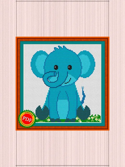 Elephant Cross Stitch Pattern | Sweet Baby Elephant Chart