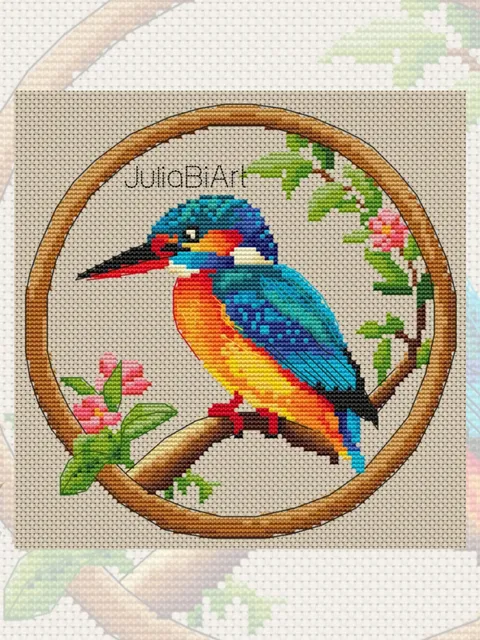 Cross stitch pattern PDF, Kingfisher 001