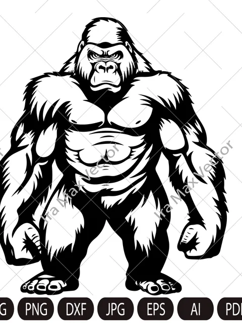 Gorilla svg/ Gorilla standing/MONKEY svg / Monkey svg / Monkey King svg / Monkey Mascot svg / Monkey Printable / INSTANT DOWNLOAD