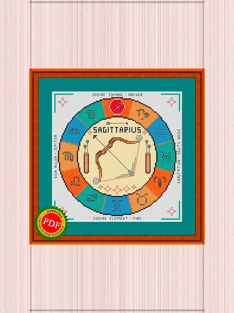 Sagittarius Cross Stitch Pattern | Sagittarius Zodiac Sign