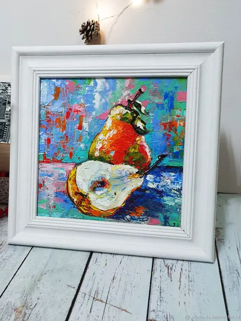 Juicy pears oil painting