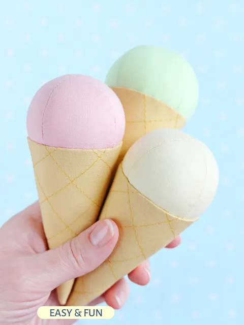 PDF Ice Cream Cone Toy Sewing Pattern