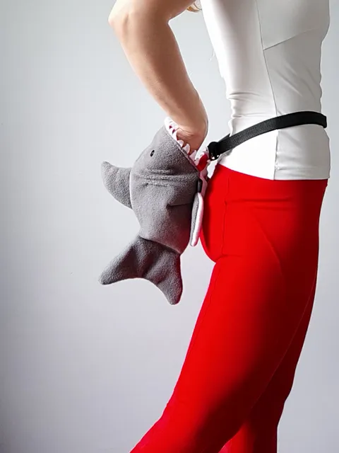 Chalk bag Shark bite Grey for rock climbing