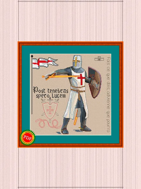 Knight Cross Stitch Pattern | Crusader | Medieval Knight