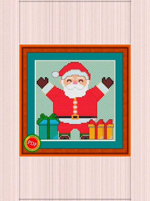 Santa Claus Cross Stitch Pattern | Happy New Year