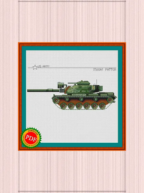 M60 Patton Cross Stitch Pattern | The M60 Patton Main Battle Tank