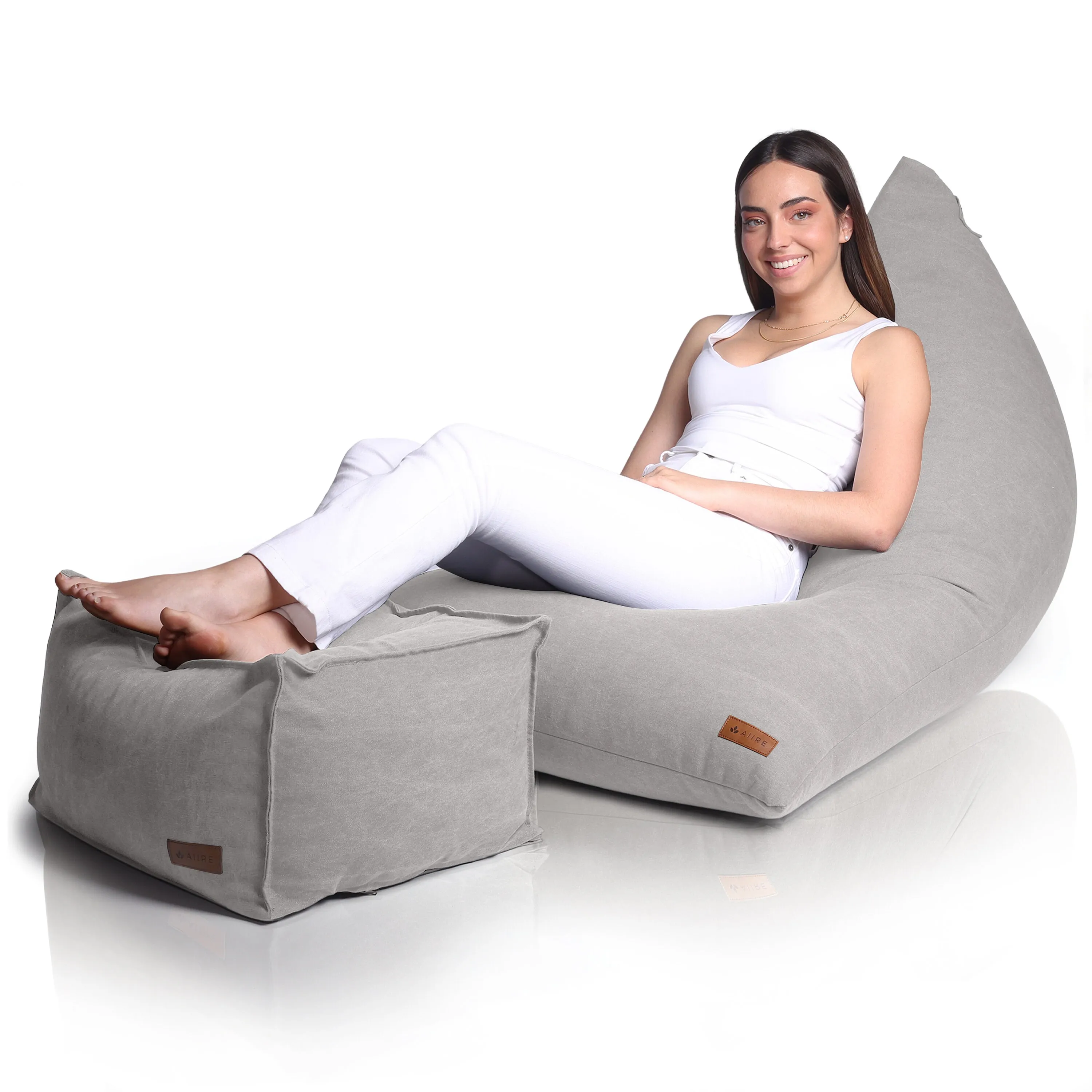 Puff with filling included and footrest - Giant Bean Bag of exclusive ...