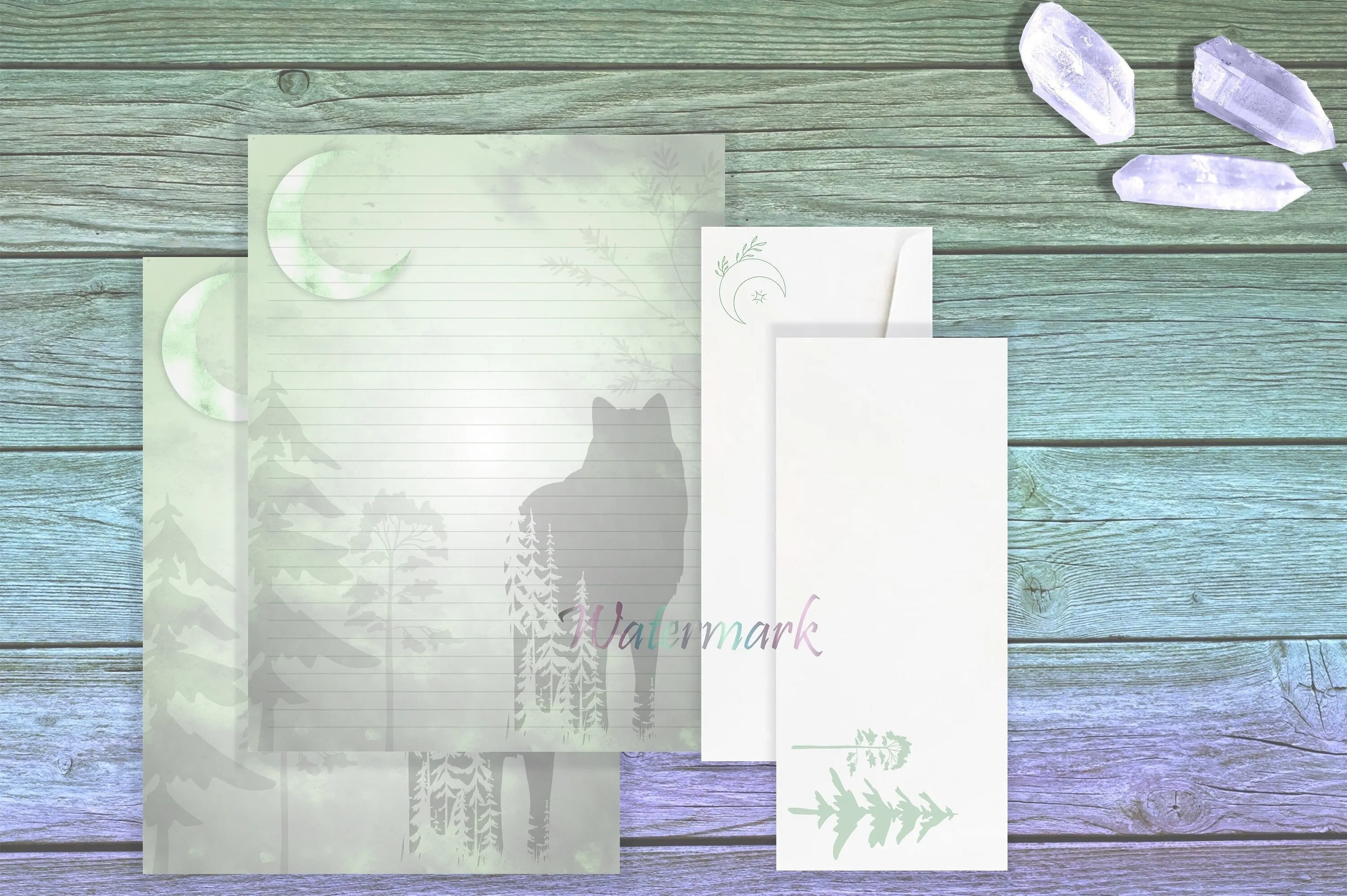 Wolf Forest Writing Paper Set | Wolf Stationery Paper | Letter Paper ...