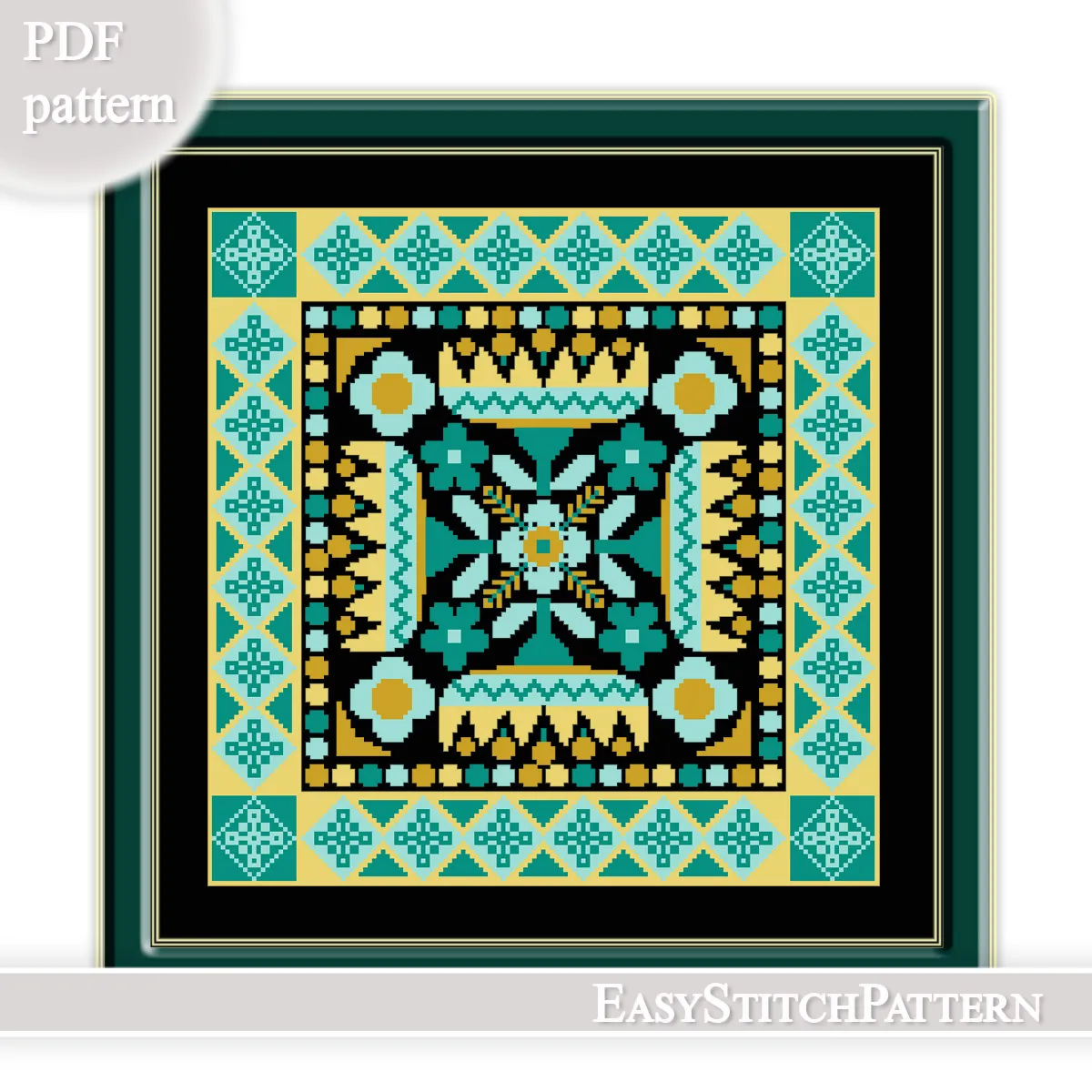 Folk cross stitch pattern. Ornament cross stitch. Geometric cross ...