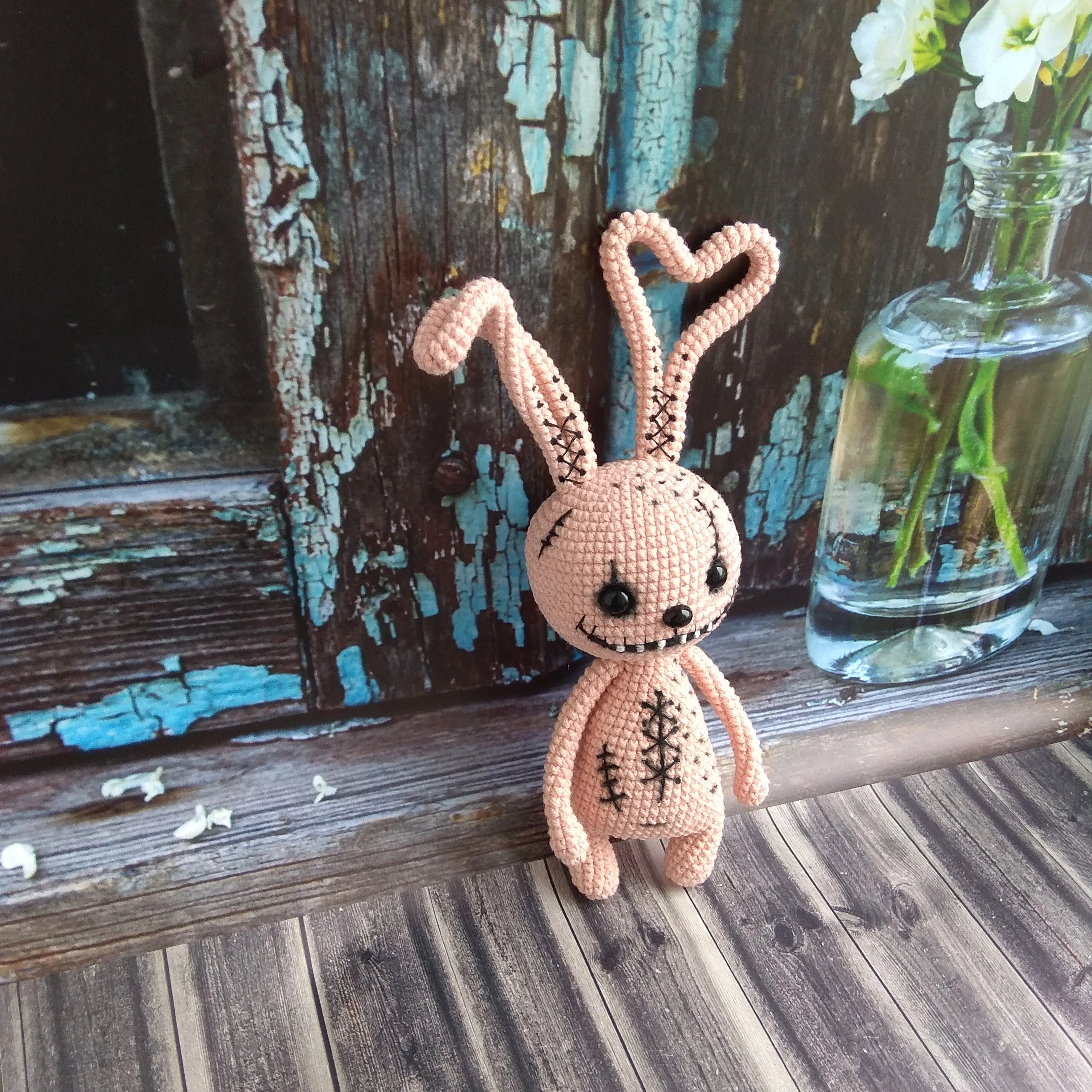 Bunny rabbit stuffed animal TO ORDER Spooky bunny doll handmade Pastel ...