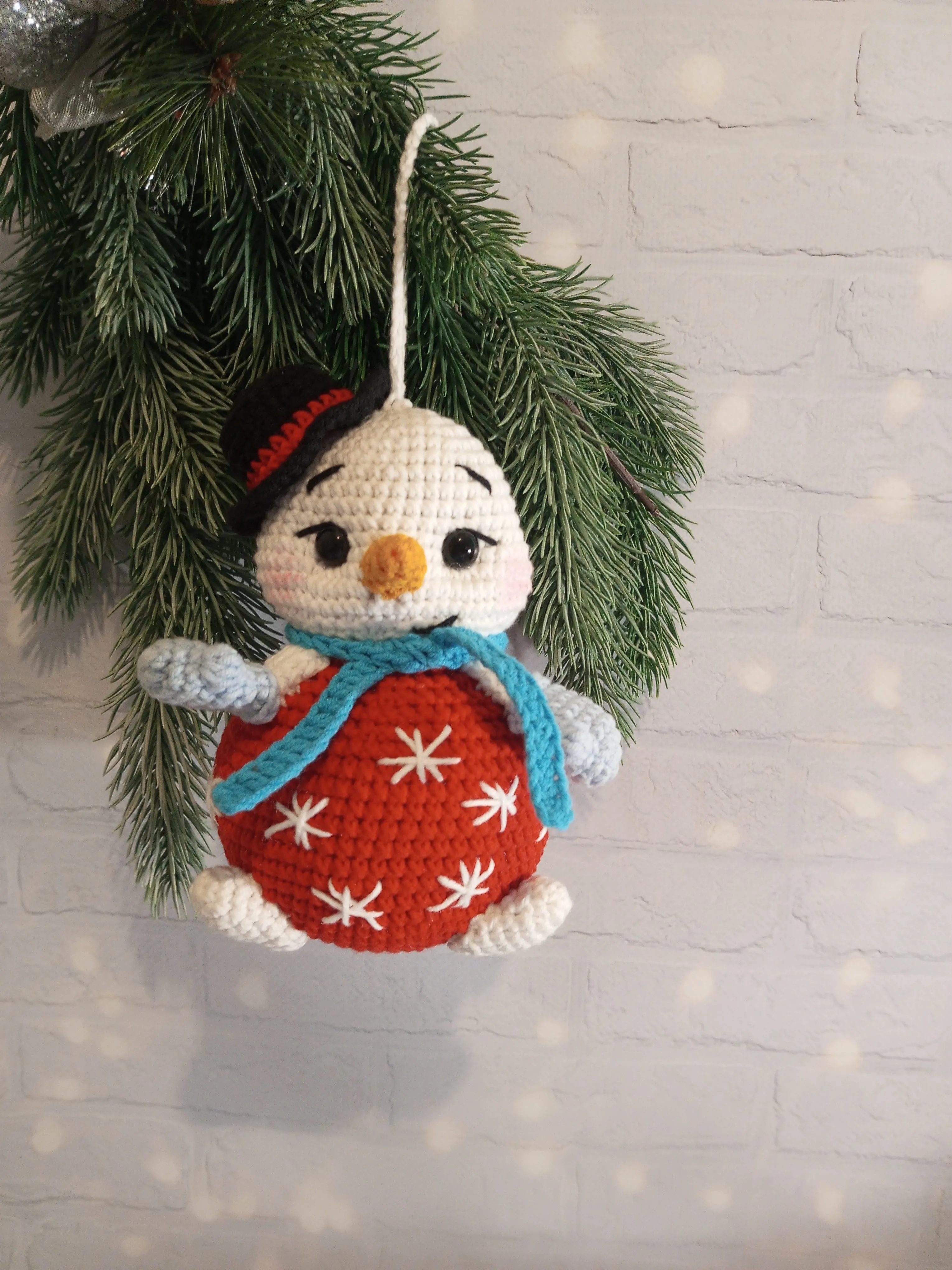 Snowman christmas crochet pattern christmas bauble 4 00 buy online
