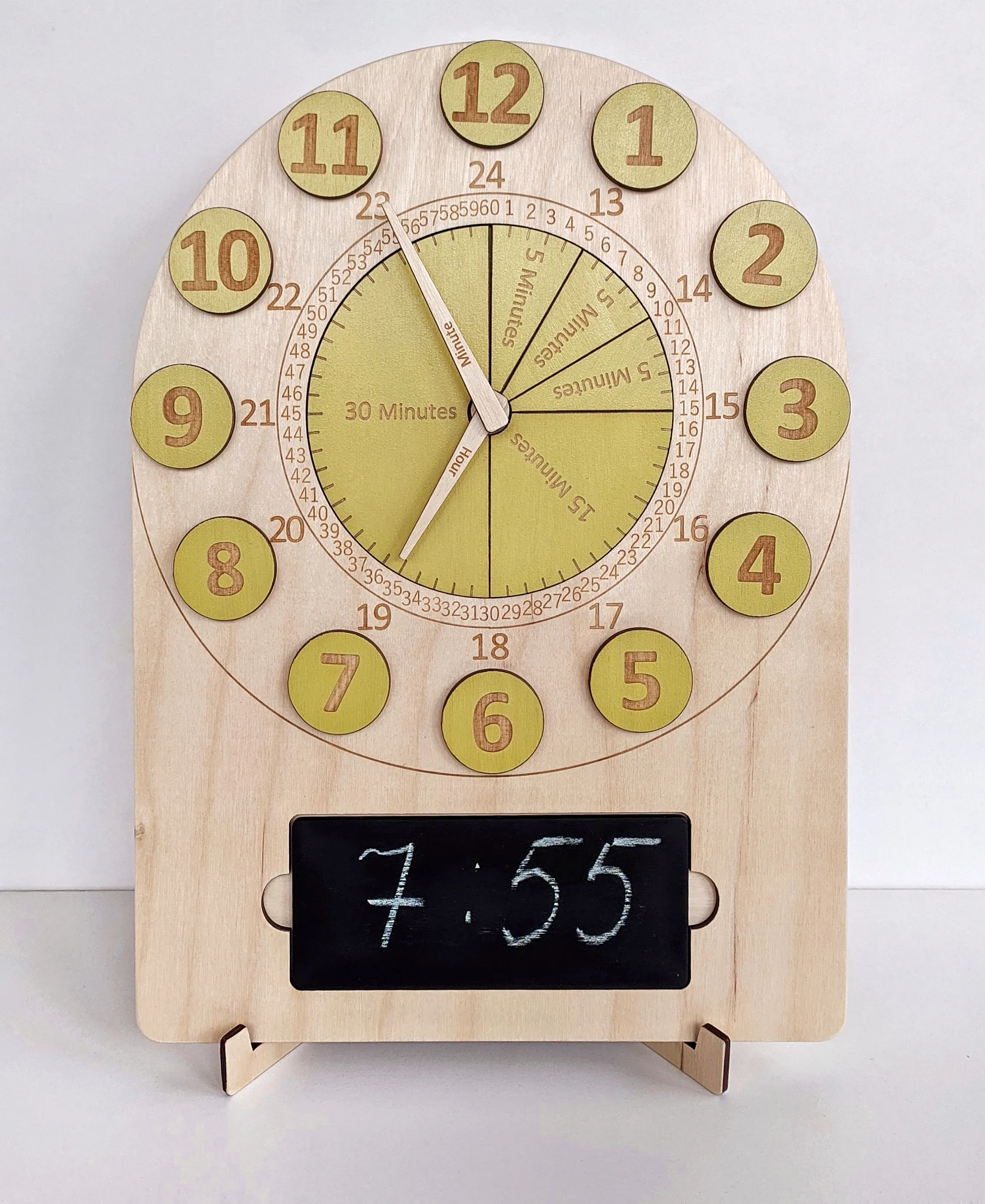 Wooden Magnetic Educational Clock Montessori material $58.80 | Buy ...