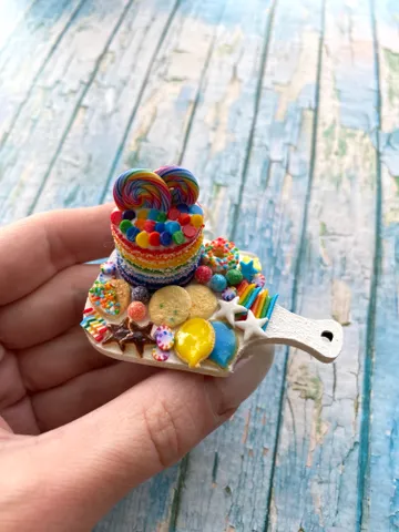 Magnet Miniature Rainbow Charcuterie Board with Polymer clay Souvenir $21.00