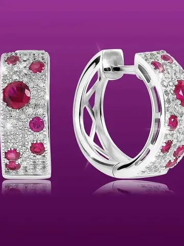 Earrings silver 925 with
Cubic zirconium, Nanoruby $125.00