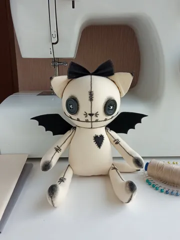 Handmade Doll - Stuffed Cat (Milk Color) $63.00