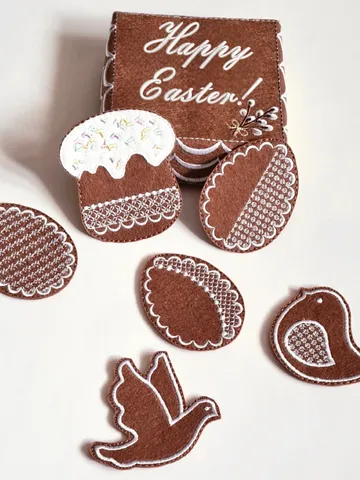 Set of Easter decorative toys “Gingerbread cookies with icing” $10.39