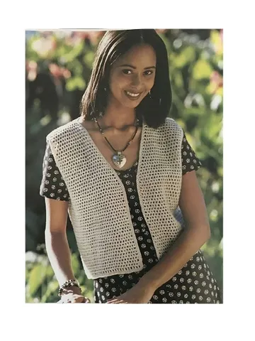 Mesh vest pattern pdf, waistcoat mesh ladies women, summer vest pdf easy pattern $6.68
