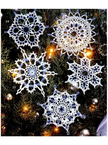 Snow Crystals Christmas Snowflakes Ornaments Vintage Crochet Pattern PDF Christmas Tree Toys Crochet $3.00