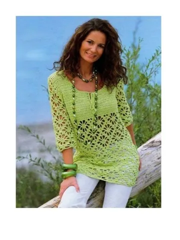 Tunic crochet pattern, summer sweater crochet pattern, lace tunic pattern pdf $6.68